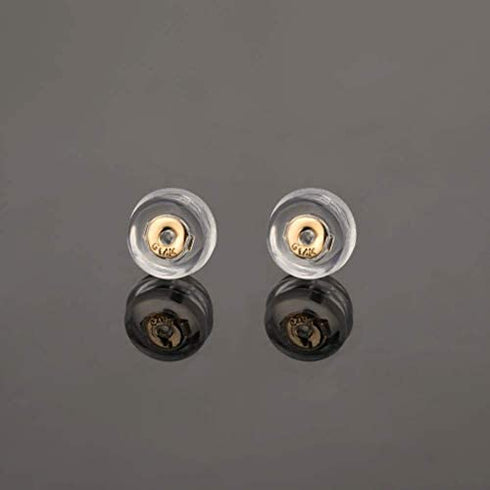 14K Real Solid Gold Earring Backs Hypoallergenic Soft Clear Silicone Earrings Backings Ear Piercing Replacements Secure Safety for Studs Drop Comfortable