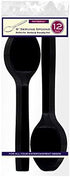 Party Essentials Hard Plastic 9" Serving Spoons, Black, 12 Count