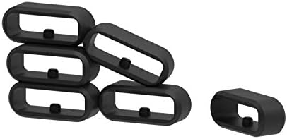 6-Pack Fastener Rings Compatible with Fitbit Versa 4/Versa 3/Versa 2/Versa/Sense/Sense 2/Versa Lite/Versa SE Band Keeper, Silicone Replacement Watch Band Loop/Holder/Retainer