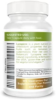 Jiva Botanicals - Lycopene Supplement 30 mg Capsules-Made with Tomato Fruit Extract - Higher Dosage Than Lycopene 20mg and Lycopene 10mg -Support Prostate Health and Heart Function-60 Vegan Capsules