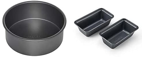 Instant Pot 5252185 Official Mini Loaf Pans, Set of 2, Compatible with 6-quart and 8-quart cookers and Official Round Cake Pan, 7-Inch, Gray