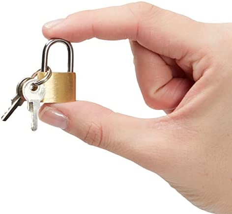 12 Pack Mini Locks with Keys for Luggage, Backpacks, Bulk Tiny Padlocks for Jewelry Box, Gym Bags, Diaries (1.2 x 0.7 in)