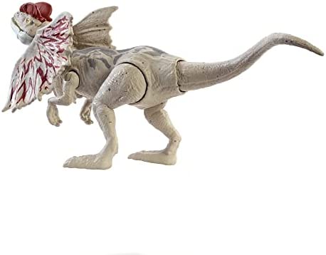 Jurassic World Fierce Force Dilophosaurus Dinosaur Action Figure Movable Joints, Realistic Sculpting & Single Strike Feature, Kids Gift Ages 3 Years & Older