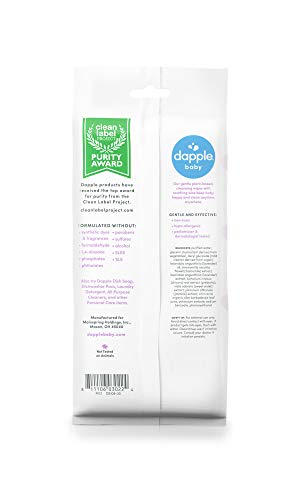Dapple Baby Hand & Face Hypoallergenic Wet Wipes, Dermatologist & Pediatrician Tested, Award-Winning, White, Lavender, 30 Count