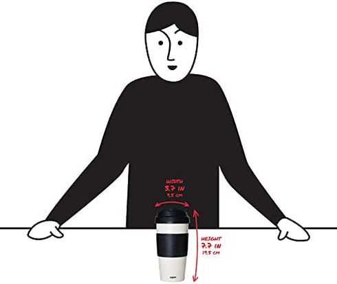 Copco Reusable Set of 2 Insulated Double Wall Travel Mugs, 2 Count (Pack of 1), White/Black