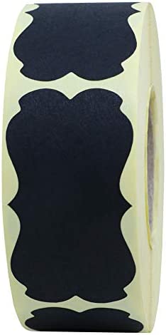 Hybsk 300pcs Black Kraft Christmas Gift Stickers Natural Blank Jar Canning Labels 1.25 x 2.28 Inch Holiday Present Tags (Black Kraft Paper)