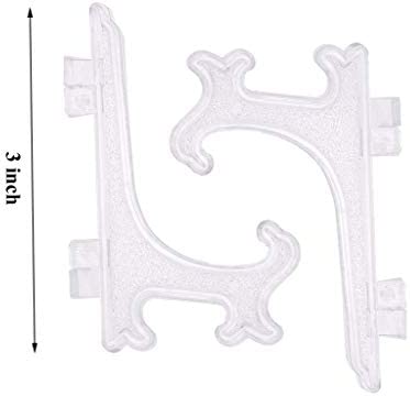 ONLYKXY 3 Inch Clear Plastic Easels Plate Ornament Display Stand Photo Picture Frame Place Card Cookie Holder for Weeding Birthday Home Table Decoration, 12Pcs