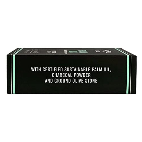 Barrel and Oak - Exfoliating Bar Soap, Men's Soap Bar, Natural Exfoliator, Deep Cleans Pores & Removes Dead Skin, Certified Sustainable Palm Oil, Charcoal Powder, & Olive Stone, Vegan(Black Oak, 6 oz)
