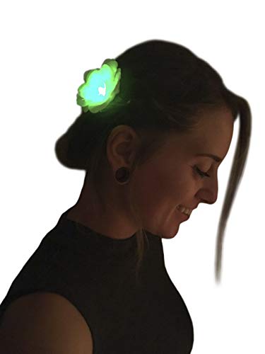 LED Light up Accessories for Hair - Glowing Rose, Light up Flower, Glow in the Dark, LED Hair, Flashing LED Light-up Toys, Glow Barrettes, Bar Dancing Clip, Light up Hair Accessories LED Party Favor