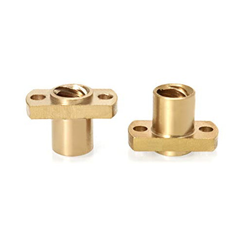 QWORK T8 Nut Trapezoidal Screw, 4Pcs Brass 3D Printer Upgrade Parts for 8MM Lead Screw for Ender 3 CR-10 CR-10s Z Axis
