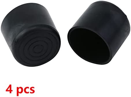 Antrader 1-1/2 Inches Diameter PVC Round Table Chair Leg Tips Caps Furniture Feet Pads Tile Floor Protectors, Black, Pack of 4
