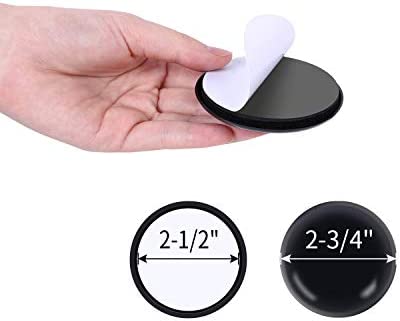 Ezprotekt 16 Pack 2-3/4" Self-Stick Round Carpet Furniture Sliders Furniture Moving Slider for Carpet, Heavy Duty Self-Adhesive Furniture Movers Moving Pads Chair Glides for Carpet (Round, Black
