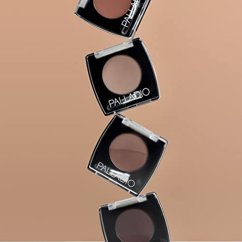 Palladio Brow Powder for Eyebrows, Soft and Natural Eyebrow Powder with Jojoba Oil & Shea Butter, Helps Enhance & Define Brows, Compact Size for Purse or Travel, Includes Applicator Brush, Taupe