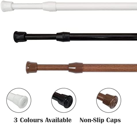 KXLife 2 Pack Small Spring Tension Curtain Rod for Window Cupboard Closet (White, 12 to 20 Inch)