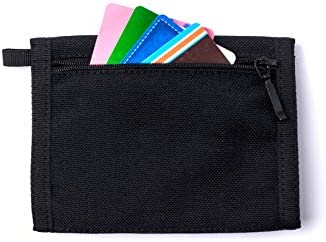 CHAMELEON VELCRO TRIFOLD MENS WALLET- Canvas wallets for men trifold- Best Slim Nylon Velcro Men's wallet - Front pocket wallets for men nylon Perfect style of basic wallet designs Black