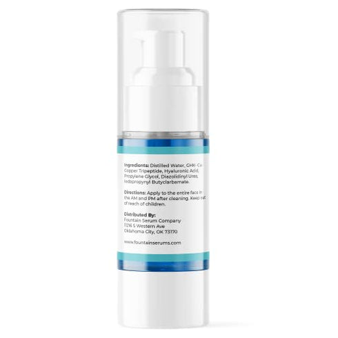 GHK-Cu Copper (1%) Tripeptide Serum with Hyaluronic Acid (1.5%) - Face and Scalp Serum