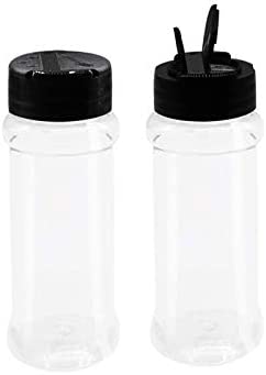 Set of 12Pcs Empty Plastic Spice Jars, 3.3 Fluid Ounces/100ml Spice Containers for Storing BBQ Seasoning Salt Pepper,Glitter Shakers Bottles (Black)