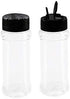 Set of 12Pcs Empty Plastic Spice Jars, 3.3 Fluid Ounces/100ml Spice Containers for Storing BBQ Seasoning Salt Pepper,Glitter Shakers Bottles (Black)