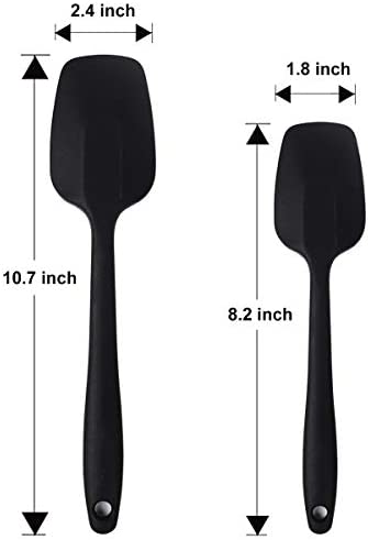 Silicone Spatulas, Small Rubber Spoon Spatula Heat Resistant Seamless One Piece Design Non-Stick Spoonula Flexible Scrapers Baking Mixing Tool(8.2" x 1.8" x 6 Pcs)
