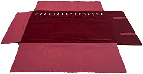 UnionPlus Travel Jewelry Case Roll Bag Organizer for Necklaces Bracelets, Burgundy