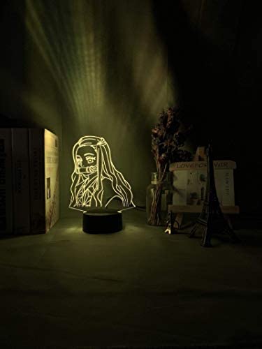 3D Anime Lamp,kimetsu No Yaiba Nezuko Kamado Figure Led Night Light for Bedroom Decor Nightlight Kids Child Table 3D Lamp Demon Slayer Gift?You Need to Remove The Double-Sided Protective Film?