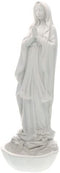 Our Lady Of Lourdes Bright Ivory 3 x 8 Resin Stone Tabletop Rosary Holder