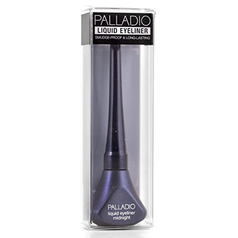 Palladio Liquid Eyeliner, Highly Pigmented and Waterproof Eyeliner, For Intense Eye Definition, Smear-proof Eyeliner Liquid, Includes Easy Grip Wand and Felt Tip Eyeliner Applicator, Midnight