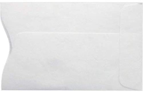 Minas Envelope Key Card Holder/Credit Card Protector/Gift Card Sleeve, Plain White 2-3/8" x 3-1/2" (500 Sleeves)