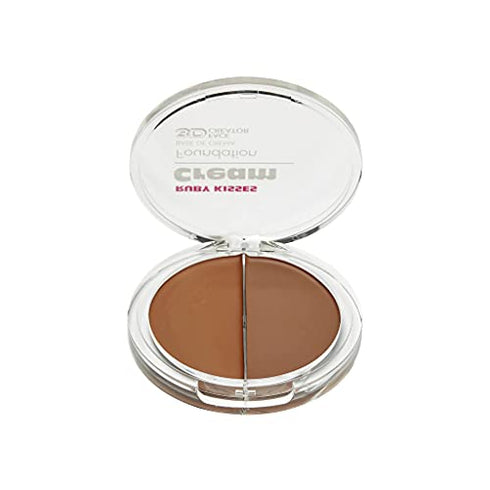 Ruby Kisses Cream Foundation 3D Face Creator 2-Color Foundation and Concealer, 12 Hour Wear Long Lasting, Medium to Full Coverage (Level 14)