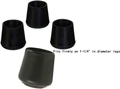 AKOAK 4 Pieces Table Chair Rubber Leg Tips Caps,1-1/4 Inch,Black