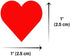 1200 Pack, 1" Red Heart Stickers Labels - 50 Sheets