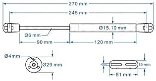 HOWDIA 200N/44lbs Safety Lift Support, Gas Struts Soft Open Lid Hinge for Cabinet Toy Box, Pack of 2