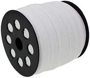 JESEP 40 Yards 5/8'' 1.5CM Fold Over Elastic (FOE) Stretch Fold Over Elastic Ribbons for Headbands Baby Head Bow #01 (White)