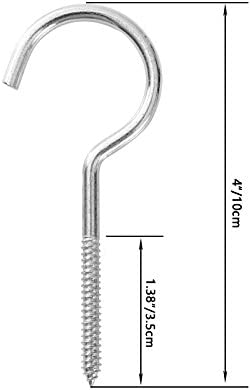 Gydandir Heavy Duty Large Screw Hooks Jumbo Ceiling Hooks Cup Hooks, Length 4 Inches, 12 Pack