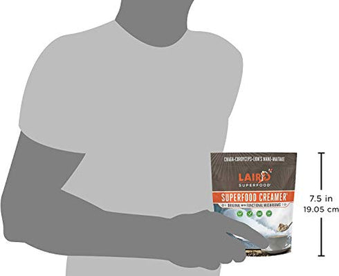 Laird Superfood Non-Dairy Original Superfood Coconut Powder Coffee Creamer with Functional Mushrooms, Maitake, Reishi, Non-GMO, Vegan, 8 oz. Bag, Pack of 1