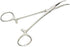 Apical Set of Kelly Forceps Locking Tweezers Clamp, Silver, Straight &Curved, 5-1/2 Inch