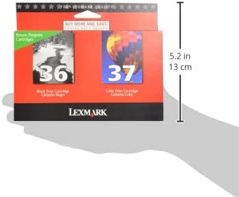 Lexmark 18C2229 36 & 37 X3650 X4650 X5650 X6650 X6675 Z2420 Ink Cartridge (Black & Color, 2-Pack) in Retail Packaging