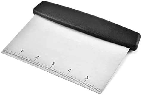 La & Li Pastry Scraper & Bread Dough Cutter for Baking - Scraping Tool for Bench & Griddle, Food Chopper with Stainless Steel Blade & Measuring Scale - Kitchen Tools and Gadgets for Cooking - 6 Inches