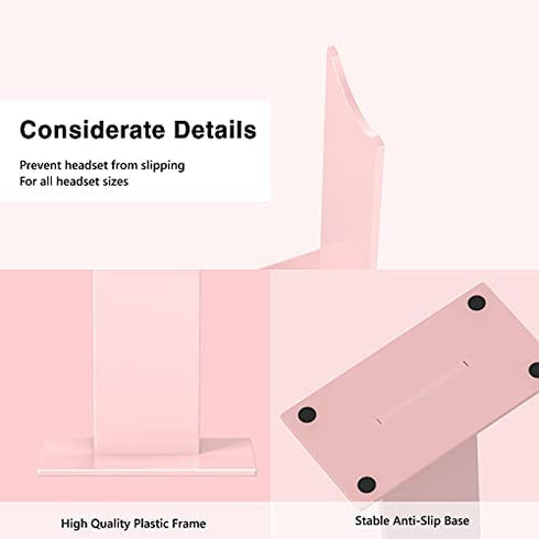 SIMGAL Pink Headphones Stand, Universal Gaming Headset Holder Hanger with Stable Base for SIMGAL K9 Cat Ear Headset(Not Included) and All Headphones