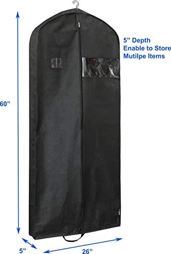 Simplehousware 60-Inch Heavy Duty Garment Bag for Suits, Tuxedos, Dresses, Coats