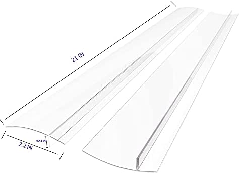 Silicone Gap Covers (2 Pack) Stove Spacer Fillers Heat Resistant Seals Gaps Between Stovetop and Counter, Easy to Clean (21 Inches, semi-clear)