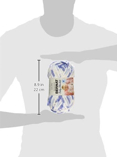 Bernat Baby Blanket Yarn, 3.5 oz, Gauge 6 Super Bulky, Little Denim Print