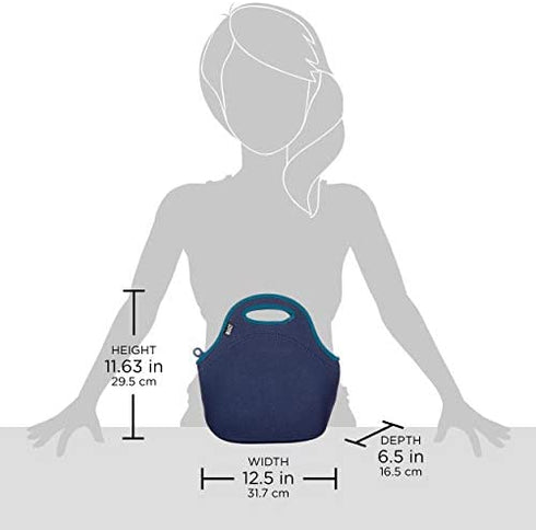 BUILT Gourmet Getaway Neoprene Lunch Tote, One Size, Celestial Blue