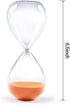 Hourglass Sand Timers - SWISSELITE Biloba Hourglass Sand Timer Inspired Glass/Home, Desk, Office Decor (6.5Inch-15Mins Orange)