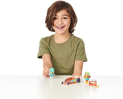 Bluey Vehicle and Figures Pack, Rusty & Bluey's Go-Kart, 2.5-3 inch Figures and Accessories