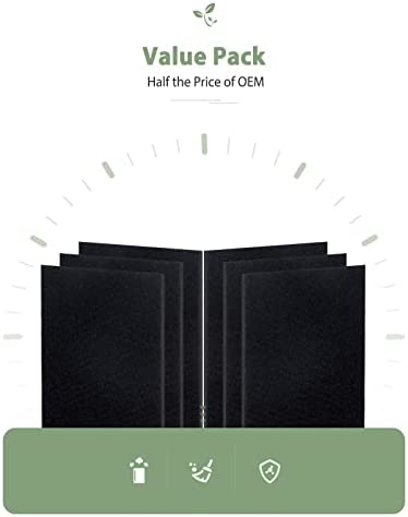 6-Pack HRF-A100 Carbon Pre Filter Compatible with Honeywell HPA100, HPA090 Series Air Purifiers, Thickened to 1/4 Inch
