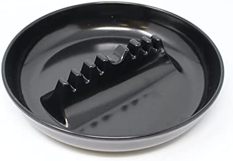 symak Restaurant Style Large Round Melamine Cigarette Cigar Ashtray - Tabletop Black