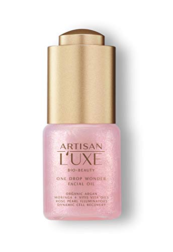 Artisan L’uxe One Drop Wonder Facial Oil | Radiant Facial Oil with Rose Pearl Illuminators | Organic Argan & Moroccan Hydrating Face Oil | Anti Aging Skin Care Facial Oil Rose Oil | 0.5 Oz.