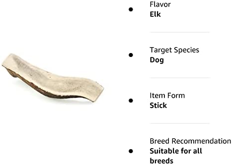 Barkworthies Hand Selected Naturally Shed Large Split Elk Antler (Single Antler) - Long Lasting, Odor Free Dog Chew for Large Dogs - No Chemical Treatments, No Added Preservatives