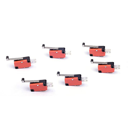 Cylewet 6Pcs V-156-1C25 Micro Limit Switch Long Hinge Roller Momentary SPDT Snap Action for Arduino (Pack of 6) CYT1046